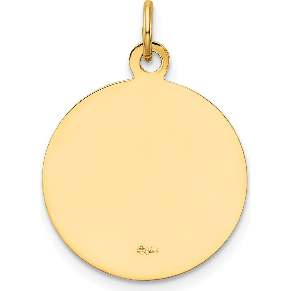 14K Yellow Gold U.S. Air Force Insignia Engravable Pendant - 17mm Diameter by Official Gold Marks