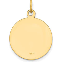 14K Yellow Gold U.S. Navy Insignia Engravable 17mm Pendant by Official Gold Marks