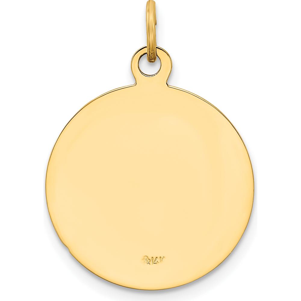 14K Yellow Gold U.S. Navy Insignia Engravable 17mm Pendant by Official Gold Marks