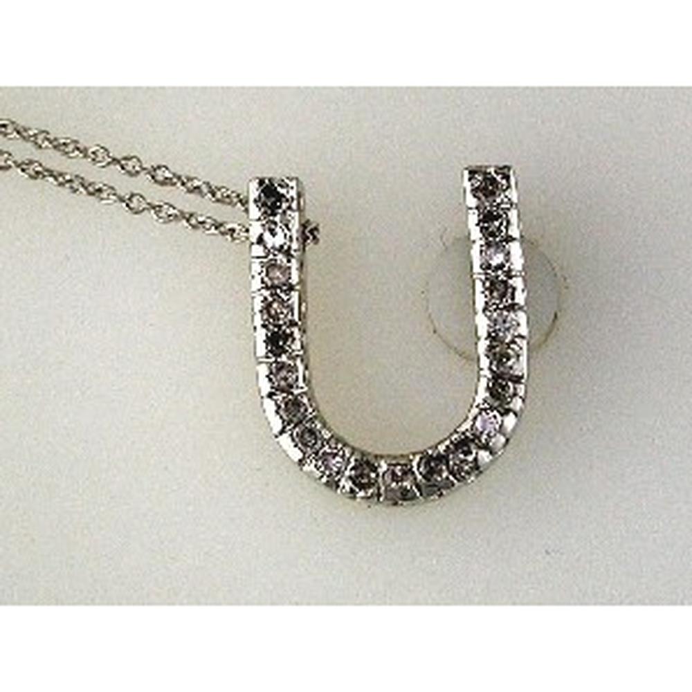 14K Yellow Gold U-Shape Initial Pendant with Round Diamonds - 0.24 Carat Total Diamond Weight - Royal Jewelry