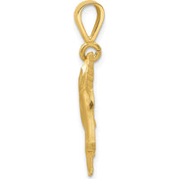 14K Yellow Gold Unicorn Head Charm with Diamond-Cut Texture by Oro Pregiato