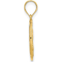 14K Yellow Gold Unicorn Pendant with Textured Back and Polished Finish - 22.5mm Length by Oro Pregiato