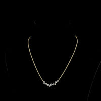 14K Yellow Gold V-Shaped Special Necklace with 1.75 Carat Total Weight Round Brilliant Cut Lab Diamonds in Prong Settings - Covaloro Fine Jewelry