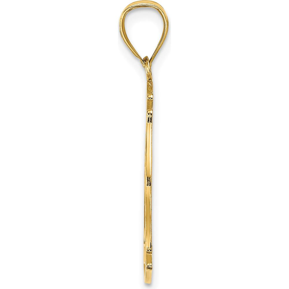 14K Yellow Gold VFD Dwight Member In Shield Charm - Polished Finish by Oro Pregiato