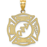 14K Yellow Gold VFD Dwight Member In Shield Charm - Polished Finish by Oro Pregiato