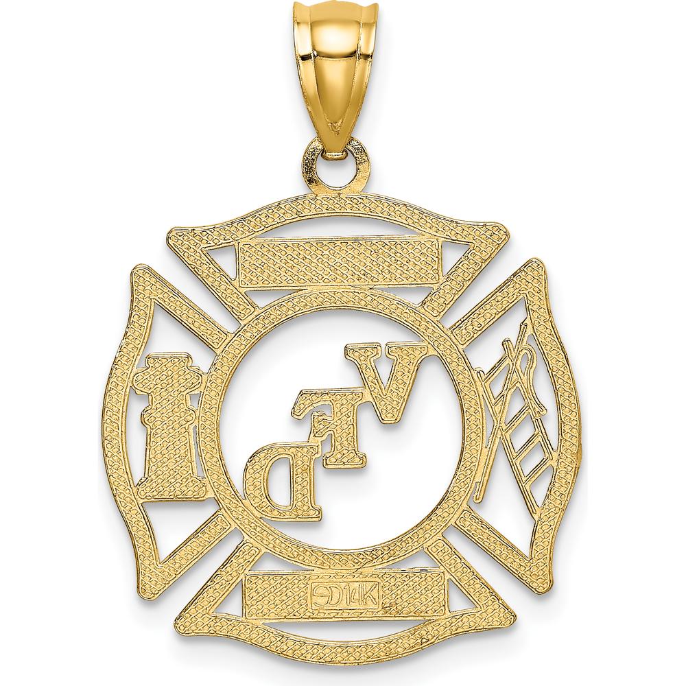 14K Yellow Gold VFD Dwight Member In Shield Charm - Polished Finish by Oro Pregiato