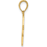 14K Yellow Gold Victorian Rose Cape May Charm Pendant - 22.2mm Length by Oro Pregiato