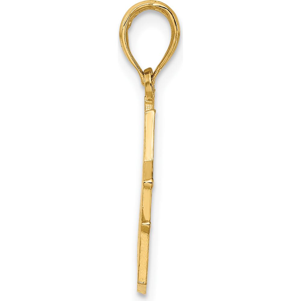 14K Yellow Gold Victorian Rose Cape May Charm Pendant - 22.2mm Length by Oro Pregiato