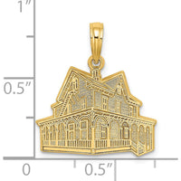 14K Yellow Gold Victorian Rose Cape May Charm Pendant - 22.2mm Length by Oro Pregiato