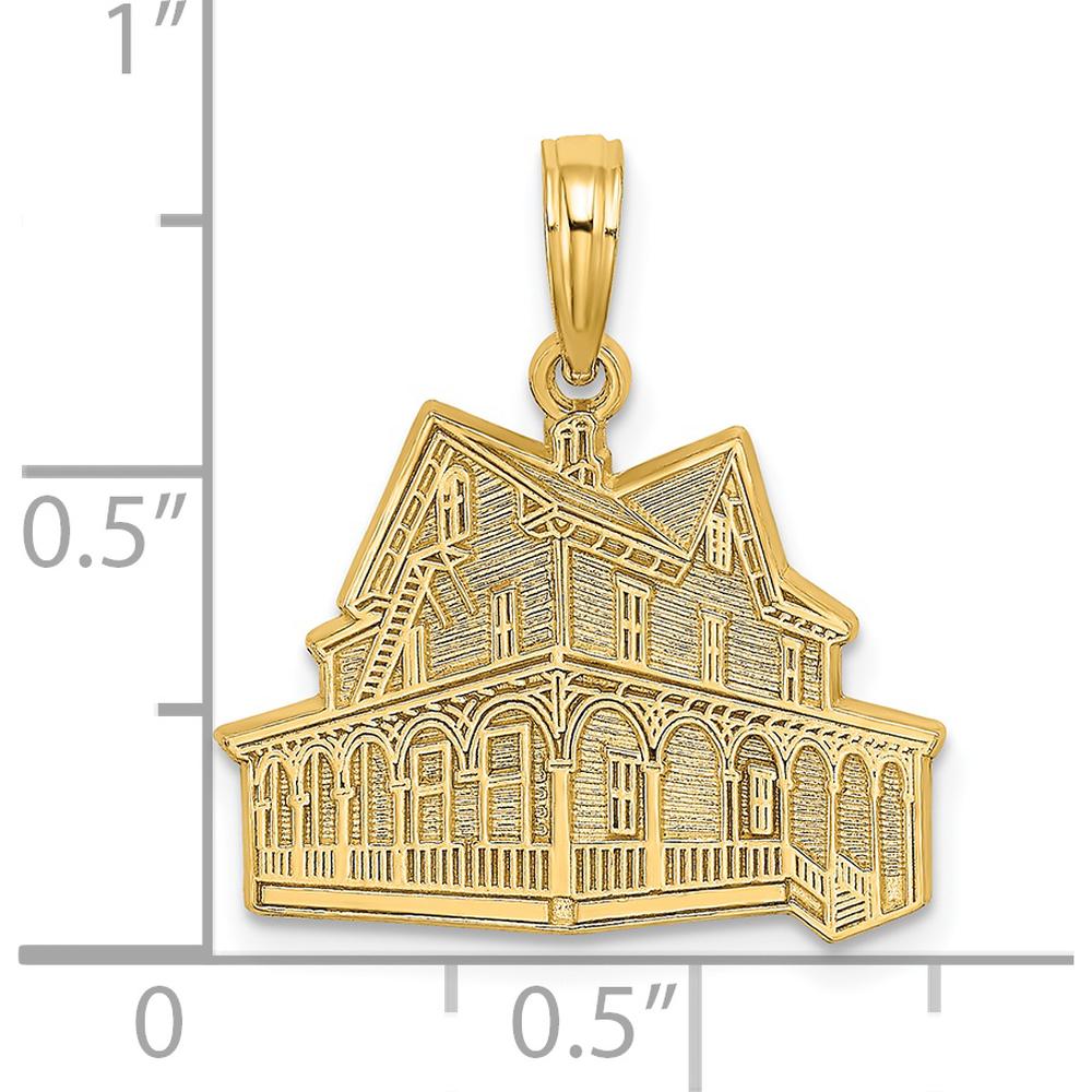 14K Yellow Gold Victorian Rose Cape May Charm Pendant - 22.2mm Length by Oro Pregiato