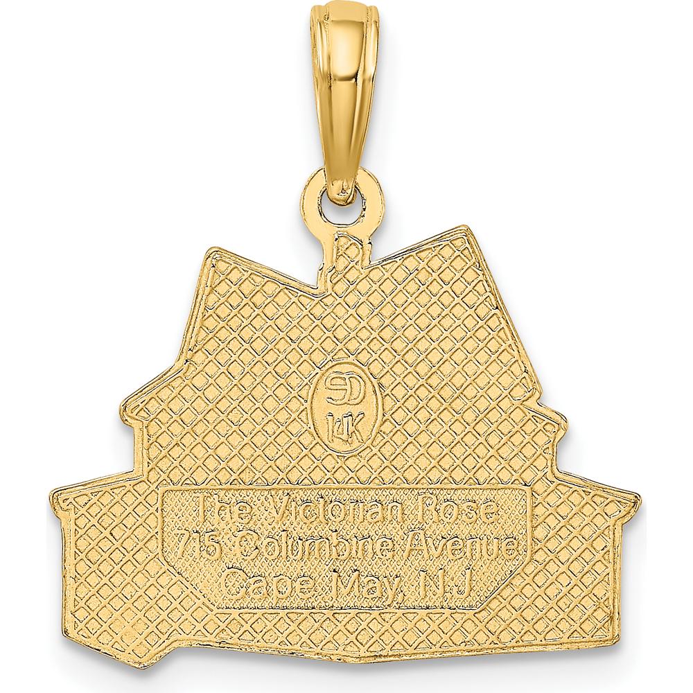 14K Yellow Gold Victorian Rose Cape May Charm Pendant - 22.2mm Length by Oro Pregiato