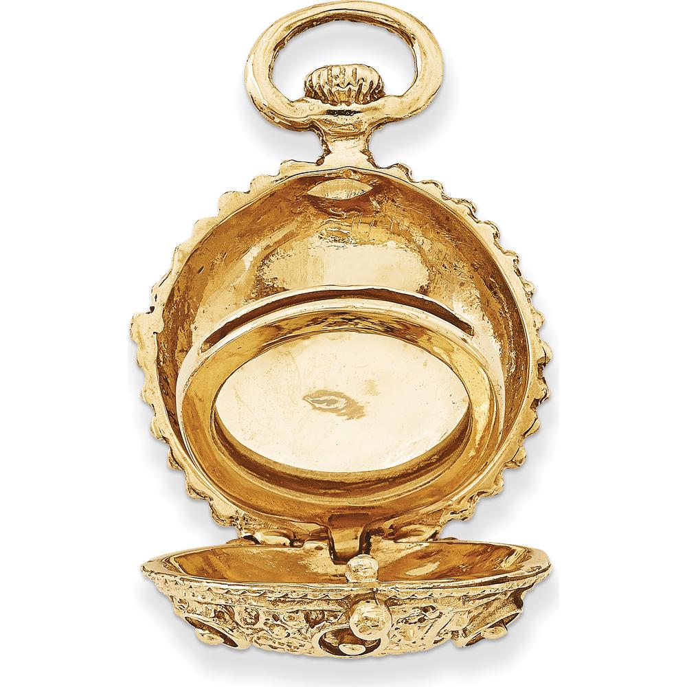 14K Yellow Gold Vintage Fancy Domed 20mm Round Locket with Reversible Design and Textured Finish