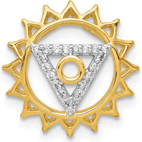 14K Yellow Gold Vishuddha Throat Chakra Chain Slide with Diamond Accents - 0.009 Carat Total Diamond Weight by Monteluci Fine Jewelry