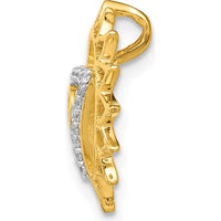 14K Yellow Gold Vishuddha Throat Chakra Chain Slide with Diamond Accents - 0.009 Carat Total Diamond Weight by Monteluci Fine Jewelry