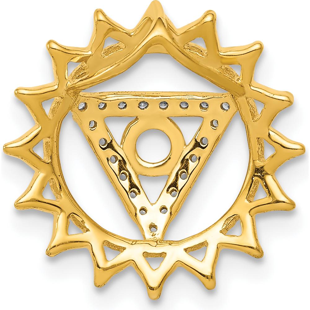 14K Yellow Gold Vishuddha Throat Chakra Chain Slide with Diamond Accents - 0.009 Carat Total Diamond Weight by Monteluci Fine Jewelry