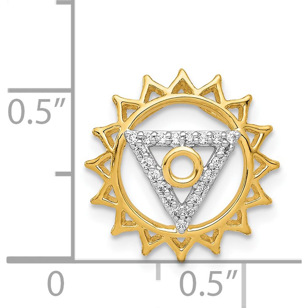 14K Yellow Gold Vishuddha Throat Chakra Chain Slide with Diamond Accents - 0.009 Carat Total Diamond Weight by Monteluci Fine Jewelry
