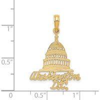 14K Yellow Gold Washington D.C. Capitol Building Charm with Textured Dome Design by Oro Pregiato