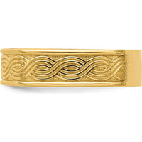 14K Yellow Gold Wave Engraved Thumb Ring for Women - Fashion Statement Piece by 0