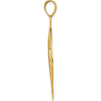 14K Yellow Gold Wavy Floral Circle Pendant - 50mm Length, 38mm Width by Oro Pregiato