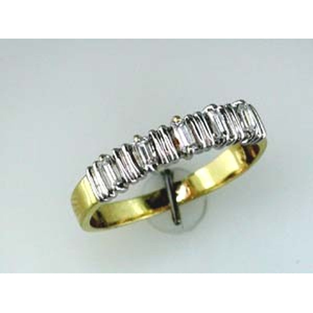 14K Yellow Gold Wedding Band with Channel Set Baguette Cut Diamonds - 0.44 Carat Total Diamond Weight - Royal Jewelry