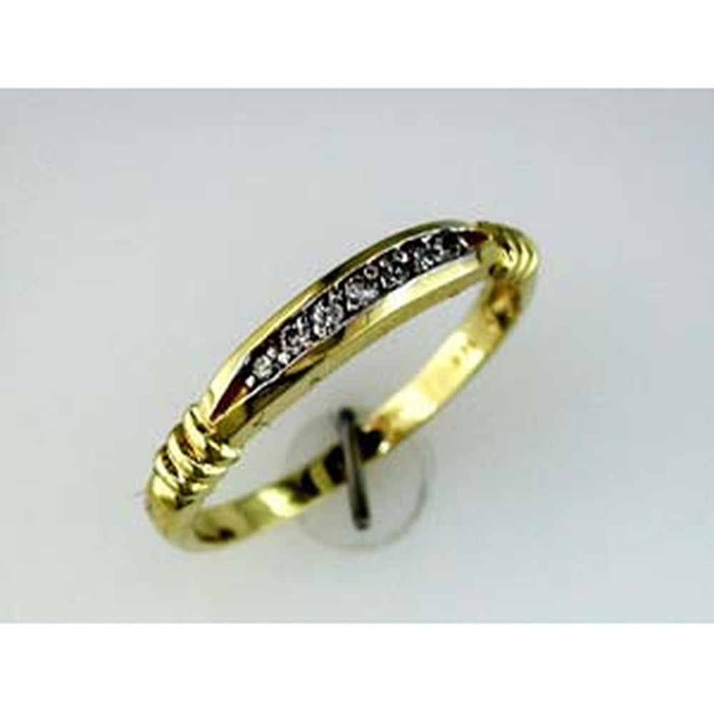 14K Yellow Gold Wedding Band with Channel-Set Round Diamonds - 0.12 Carat Total Diamond Weight - Royal Jewelry
