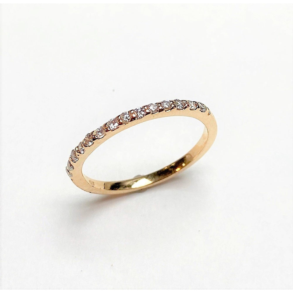 14K Yellow Gold Wedding Band with Prong Set Round Diamonds - 0.22 Carat Total Diamond Weight by Auriventus