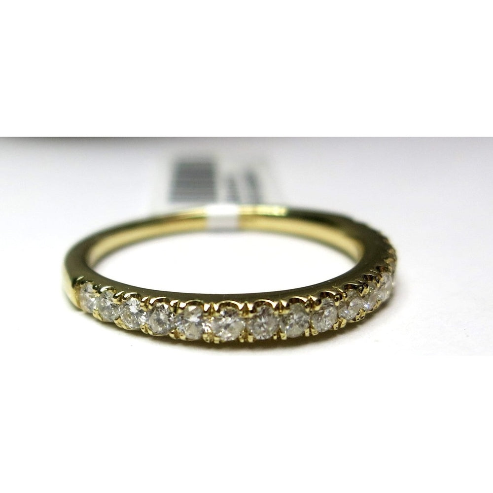 14K Yellow Gold Wedding Band with Prong-Set Round Diamonds - 0.37 Carat Total Diamond Weight by Auriventus