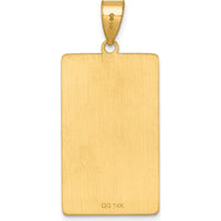 14K Yellow Gold Wheel of Fortune Tarot Card Pendant - Polished Textured Charm by Oro Pregiato