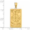 14K Yellow Gold Wheel of Fortune Tarot Card Pendant - Polished Textured Charm by Oro Pregiato