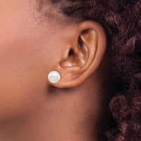 14K Yellow Gold White Round Akoya Pearl Stud Earrings - 9-10mm by Monteluci Fine Jewelry