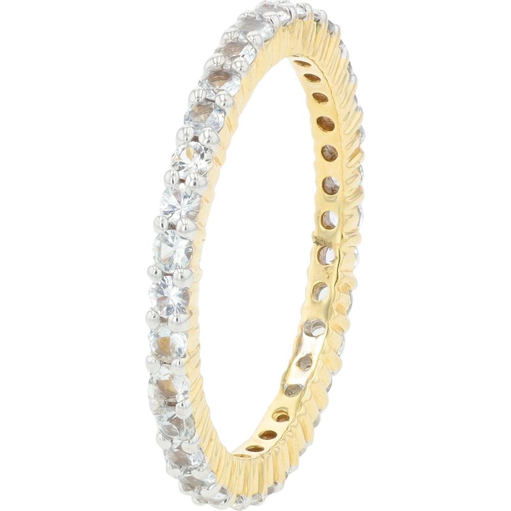 14K Yellow Gold White Sapphire Eternity Band - Timeless Elegant Design