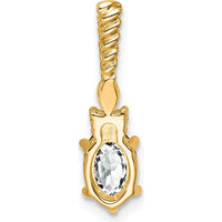 14K Yellow Gold White Topaz and Diamond Pendant with Twisted Bail - 1.45 Carat Total Gemstone Weight by Oro Pregiato