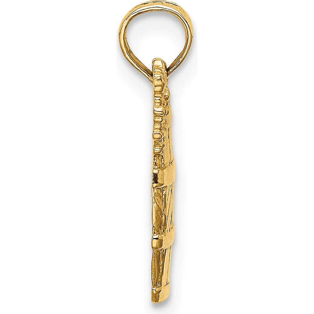 14K Yellow Gold Wine Barrel with Grapes Charm - Textured Gold Pendant by Oro Pregiato