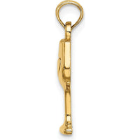 14K Yellow Gold Wine Glass Charm with Polished Finish - 14.9mm Length by Oro Pregiato
