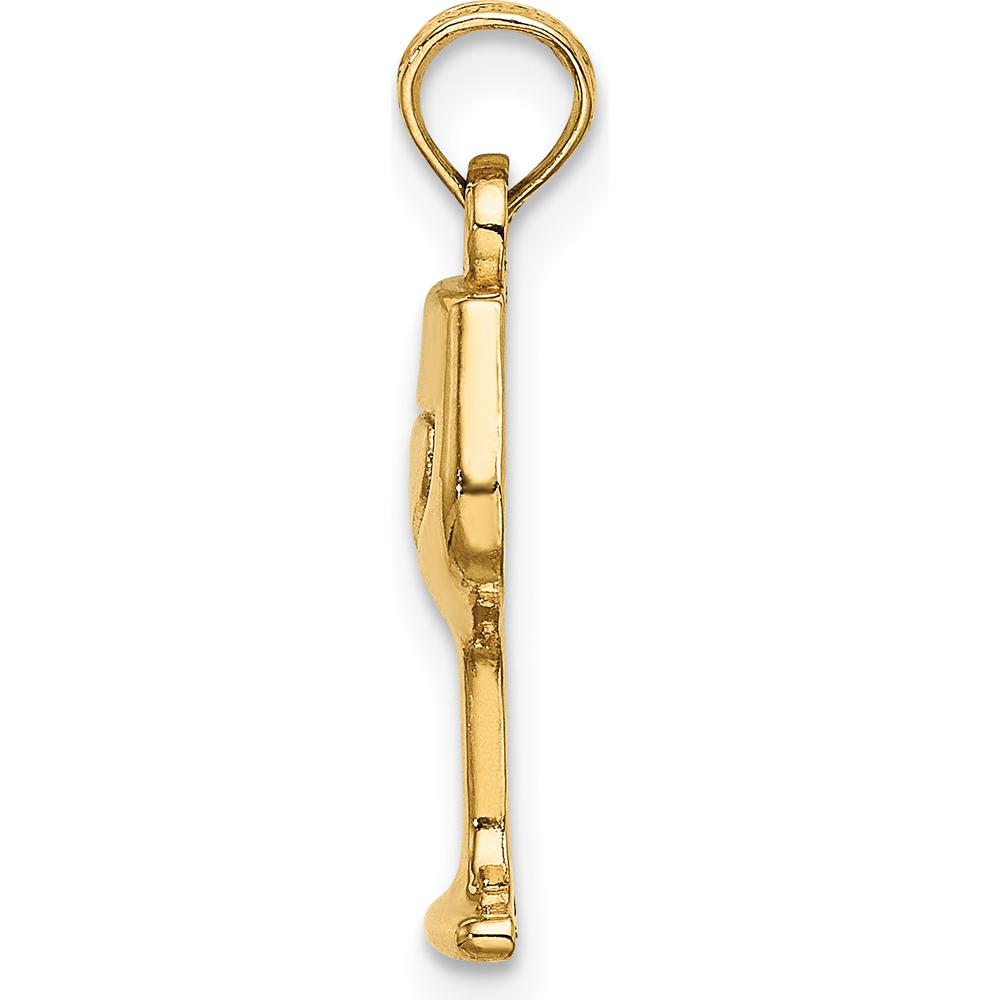 14K Yellow Gold Wine Glass Charm with Polished Finish - 14.9mm Length by Oro Pregiato
