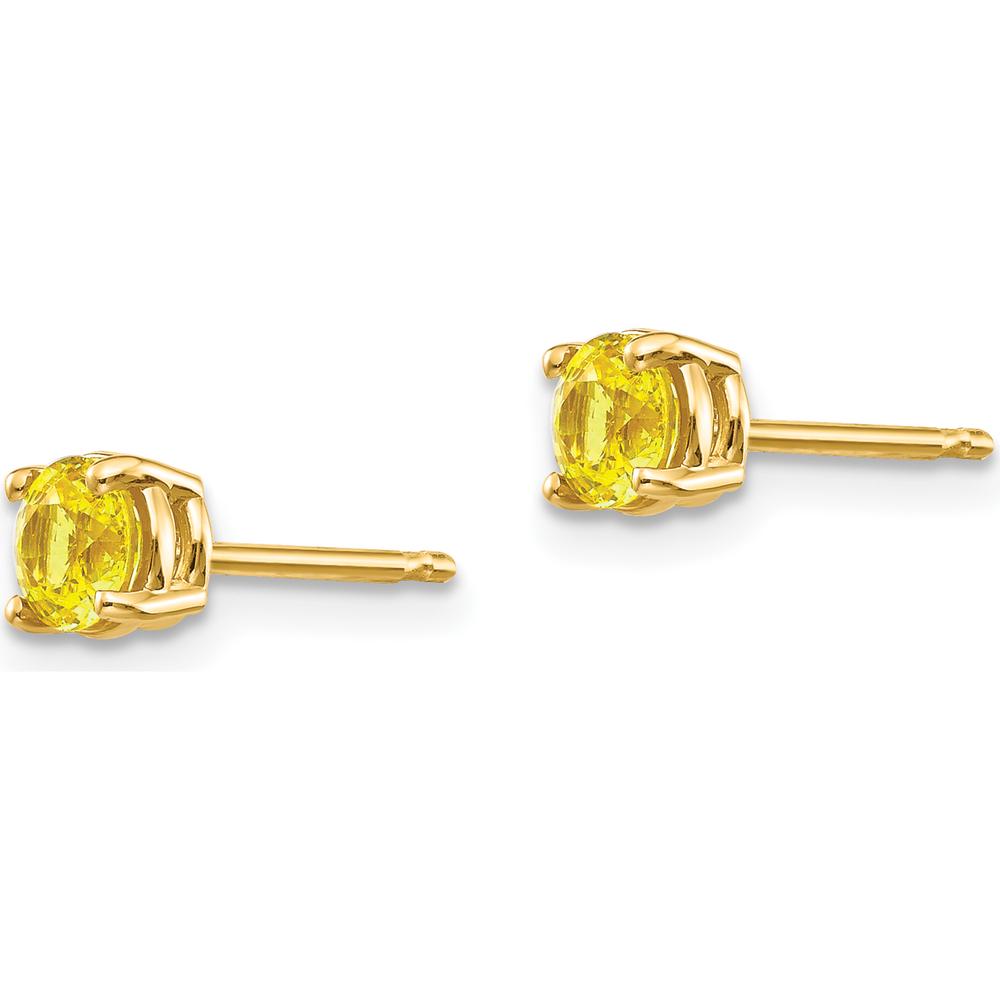 14K Yellow Gold Yellow Sapphire Stud Earrings - 0.370 Carat Total Sapphire Weight by Monteluci Fine Jewelry