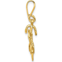 14Kt Yellow Gold Polished 3D Bicycle Pendant - A Stylish Symbol of Motion and Adventure by Oro Pregiato