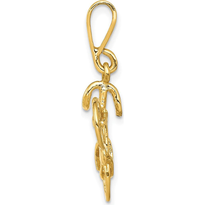 14Kt Yellow Gold Polished 3D Bicycle Pendant - A Stylish Symbol of Motion and Adventure by Oro Pregiato