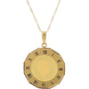 18K & 24K Yellow Gold Elizabeth II Tuvalu Coin Pendant Necklace with Roman Numerals