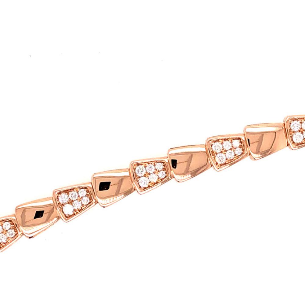 18K Pink Gold Geometric Link Diamond Bracelet by Afarin