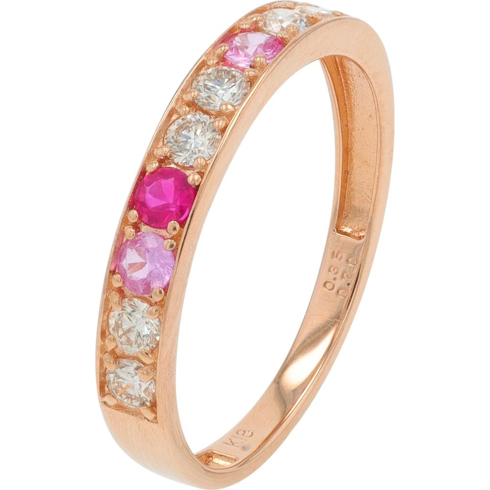 18K Rose Gold 0.35 Carat Ruby and 0.20 Carat Diamond Band Ring