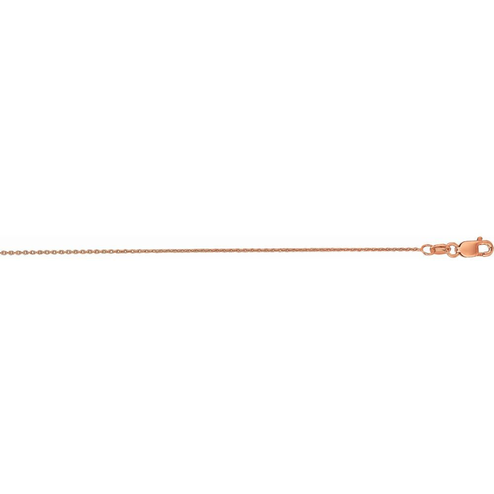 18K Rose Gold 1.5mm Polished Cable Chain with Lobster Clasp - 18" by Orozza Fine Jewelry