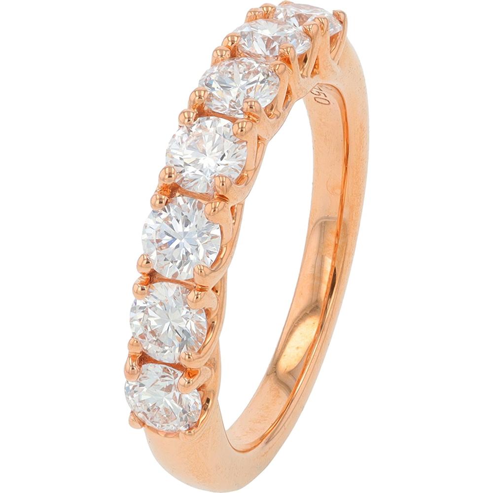 18K Rose Gold 1 Carat Lab Grown Diamond Band - Elegant Prong Set Design