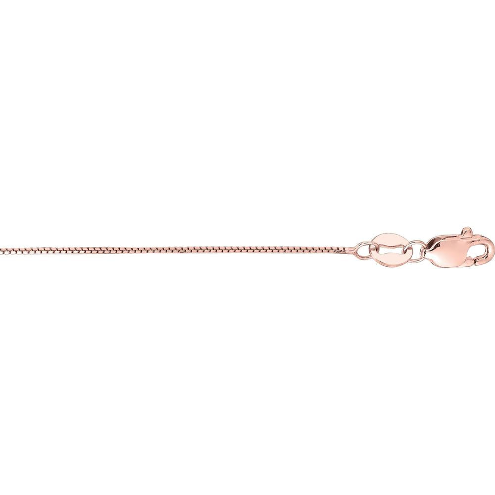 18K Rose Gold 18" Classic Box Chain Necklace with Polished Finish by Orozza Fine Jewelry
