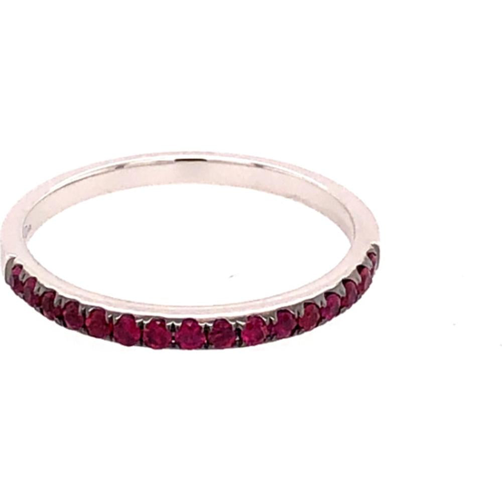 18K Rose Gold Band Ring with Round Pink Sapphires by Afarin