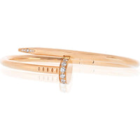 18K Rose Gold Cartier Juste Un Clou Bracelet with 16 Diamonds - 0.16 Carats Total Diamond Weight