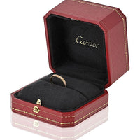 18K Rose Gold Cartier Love Band Ring with Pave Diamond Accents - 0.30 Carats Total Diamond Weight