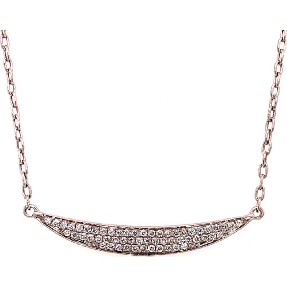 18K Rose Gold Curved Pavé Diamond Necklace by Afarin