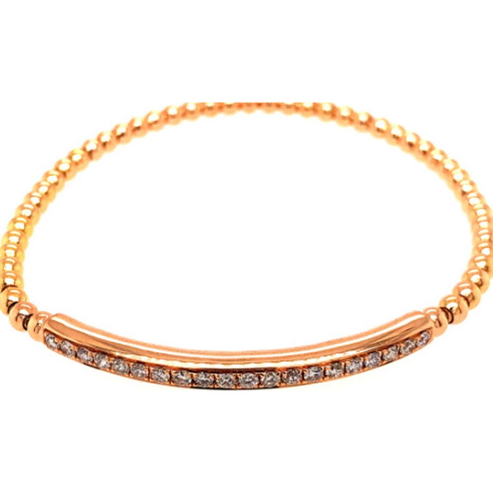 18K Rose Gold Diamond Bangle Bracelet by Afarin