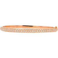 18K Rose Gold Diamond Bangle Bracelet with Pavé-Set Round Diamonds - 2.02 Carat Total Diamond Weight
